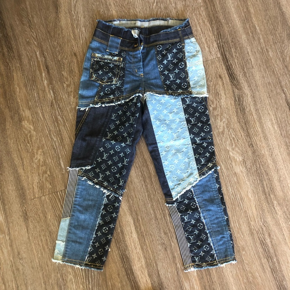 Louis Vuitton Monogram Patch Denim Jeans - Size 6